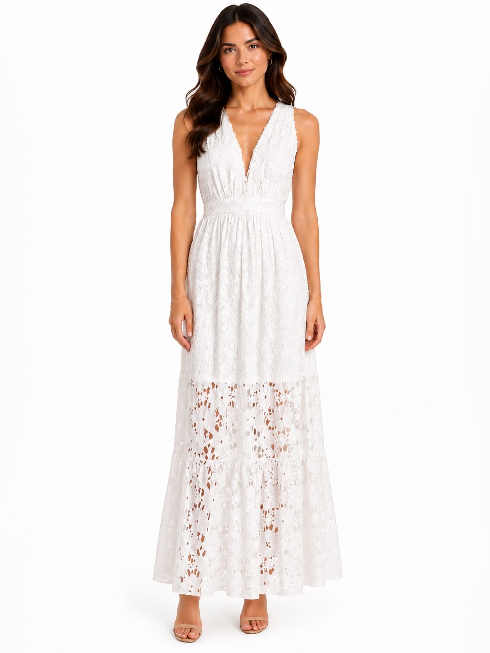 Sachin & Babi Noir Embroidered Cotton Maxi Dress